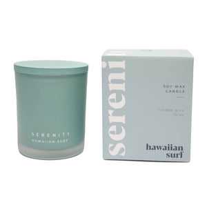 Serentiy Coloured Frost Range Timber Wick 10oz candle-Hawiian Surf