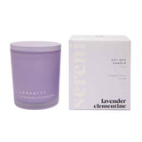 Serentiy Coloured Frost Range Timber Wick 10oz candle-Lavender Clementine