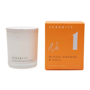 Serenity Blood Orange and Goji 10oz glass candle - no1