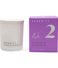 Serenity Jasmine and Magnolia 10oz glass candle - no2